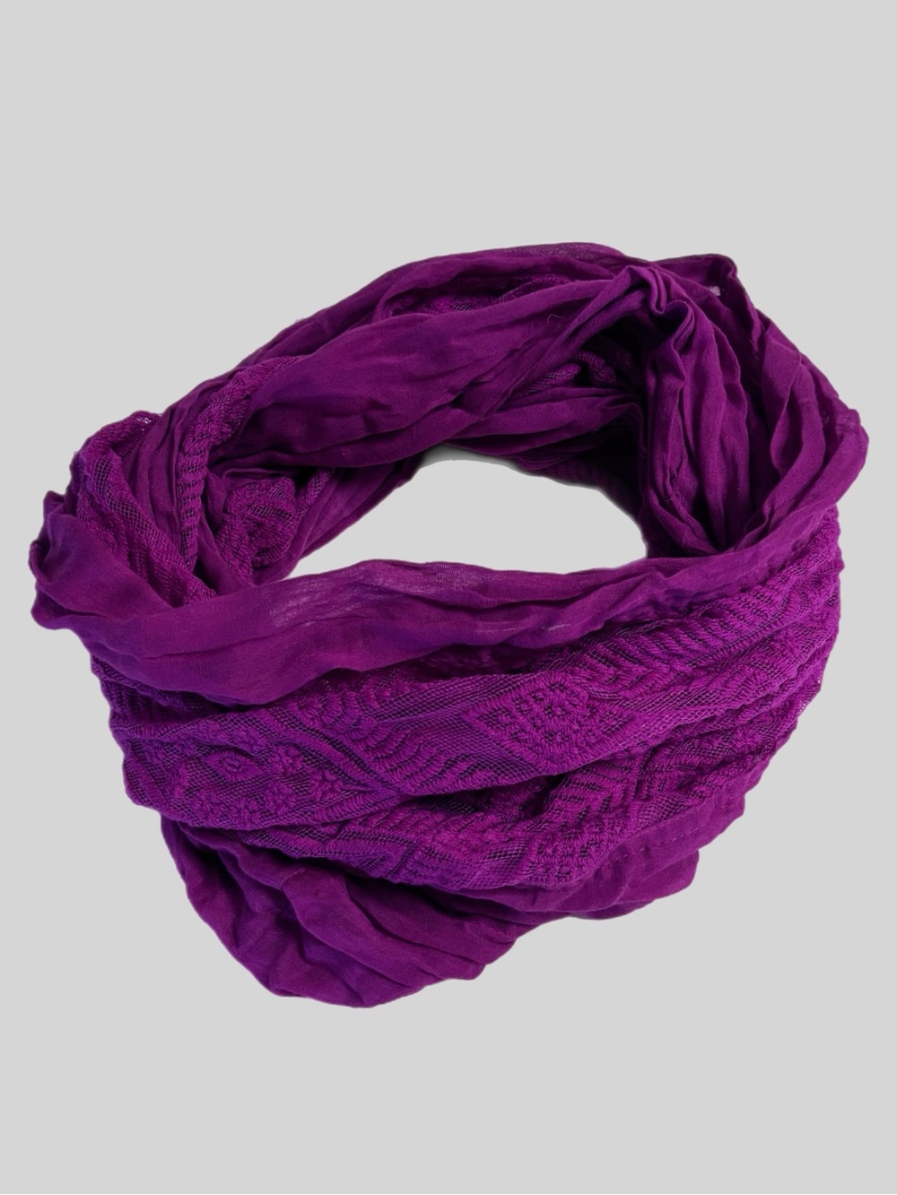 American Eagle Outfitters Magenta Purple Infinity Scarf Lace Cotton Fashion